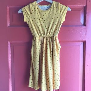 Yellow floral kids dress